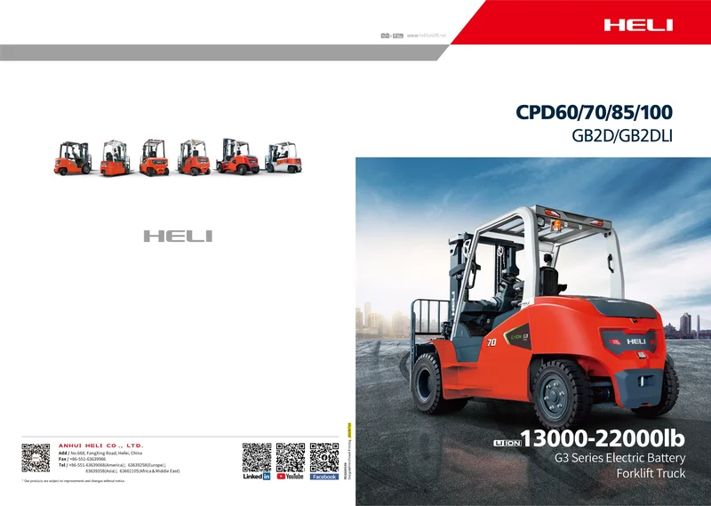 G3 Series Electric Battery Forklift Truck