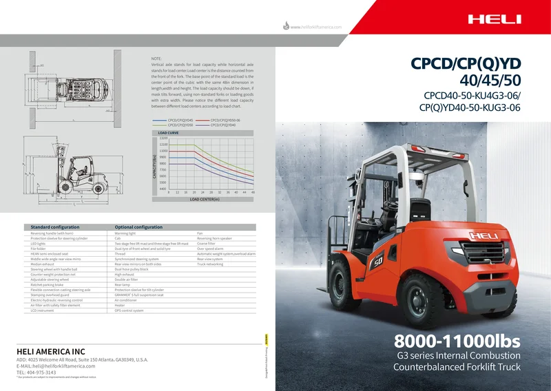 G3 series Internal Combustion Counterbalanced Forklift Truck
