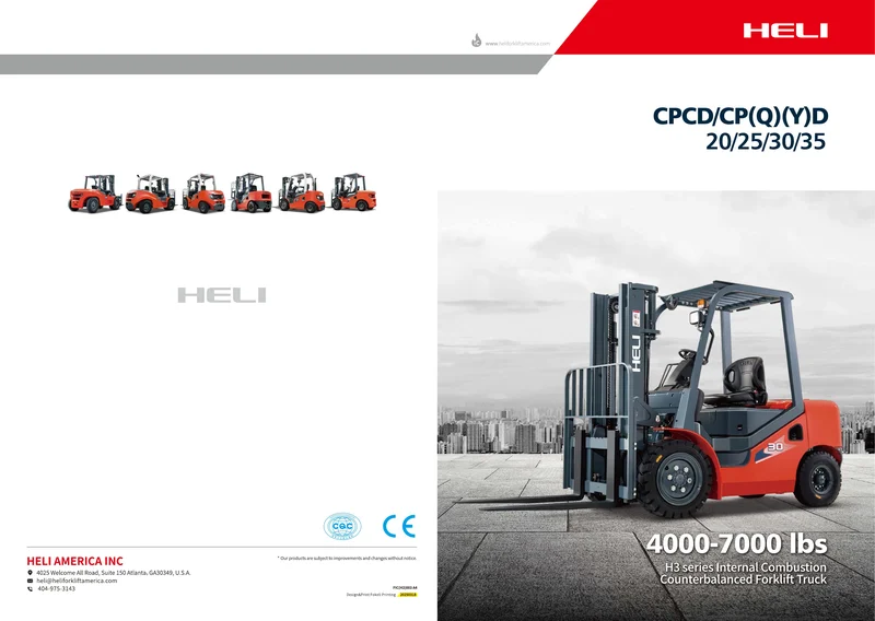 H3 series Internal Combustion Counterbalanced Forklift Truck